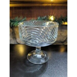 Vintage EO Brody Clear Glass Pedestal Compote Candy Dish Bowl Cleveland Ohio